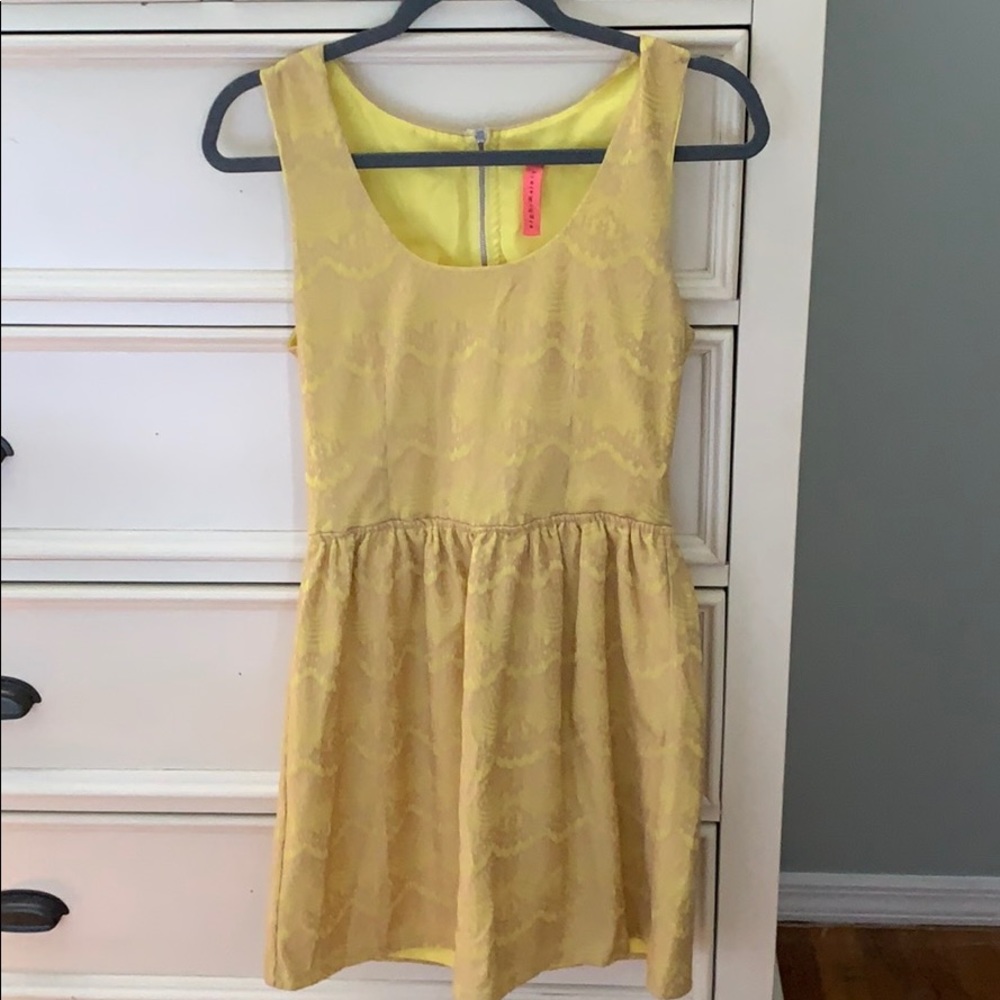 Lace Dress - Nude & Yellow